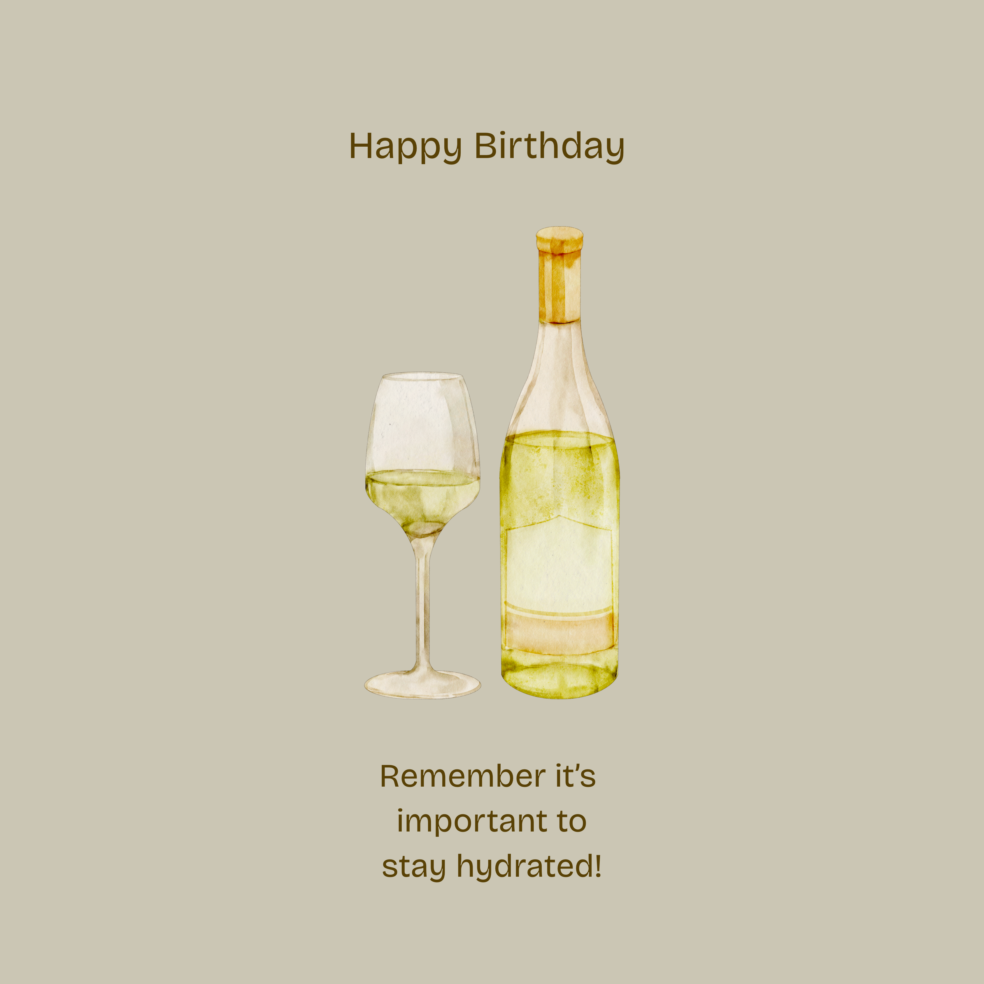 Hydrated Wine Greeting Card