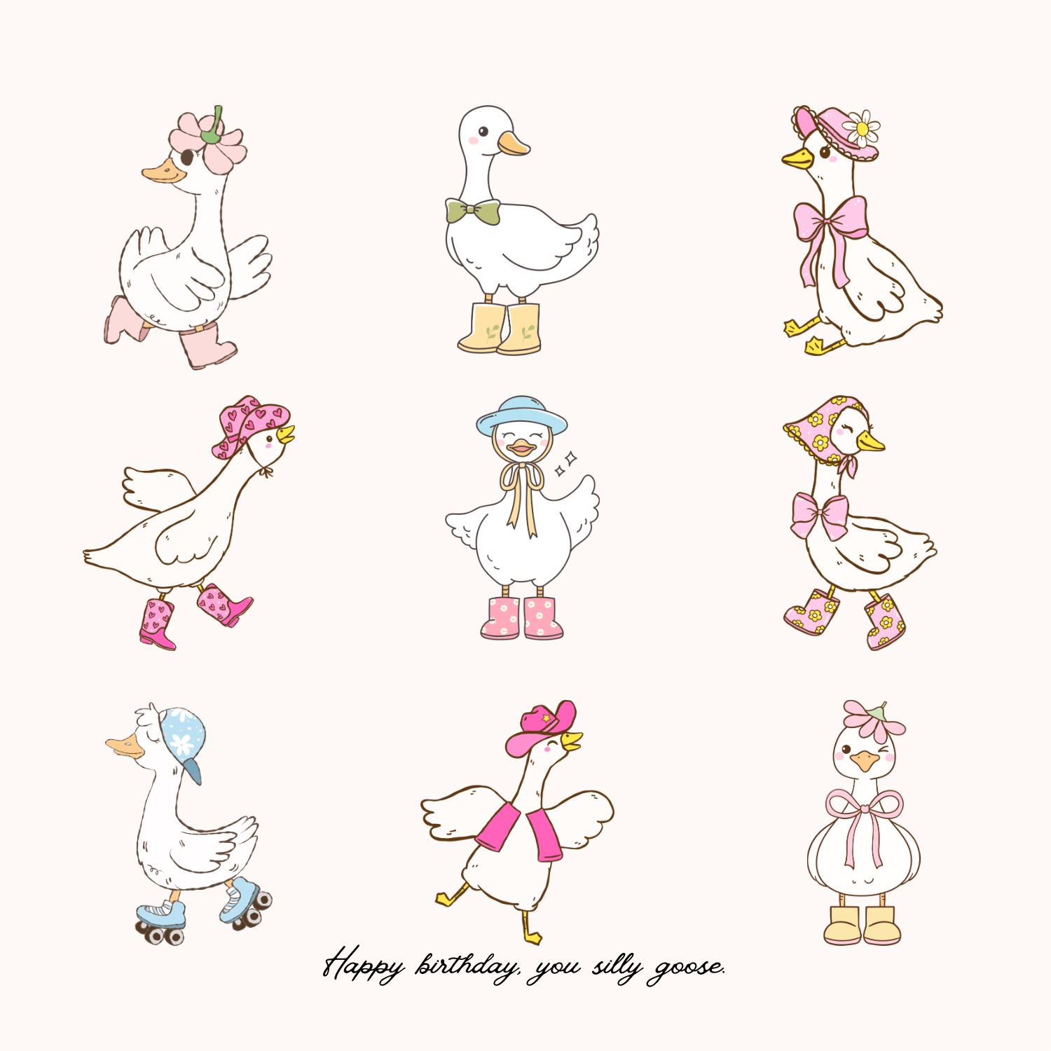 Silly Geese Greeting Card