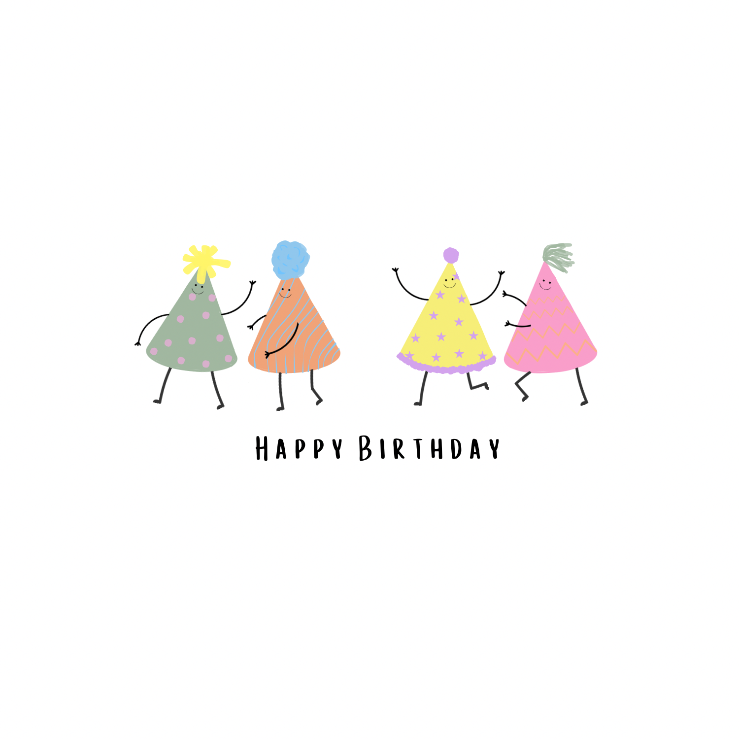 Party Hats Greeting Cards